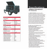 Airman PDS185S Towable Diesel Air Compressor; 185CFM; 3335 HRS
